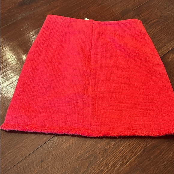 Veronica Beard Vibrant Red/Watermelon Skirt with Silver Buttons - Picture 6 of 7